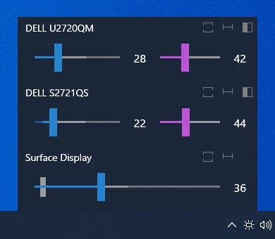 Изменение яркости мониторов Monitorian 4.5.0.0