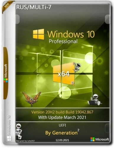 Windows 10 Pro x64 3in1 20H2.19042.867 March 2021 by Generation2
